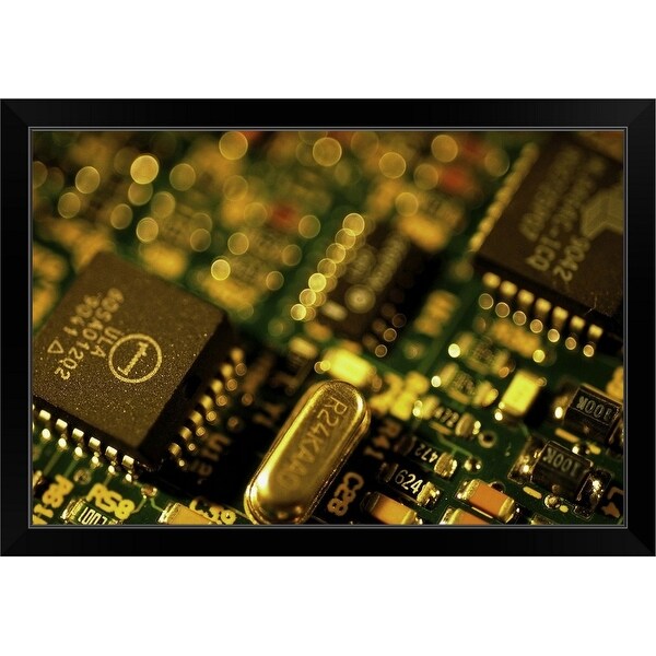 "Computer circuits" Black Framed Print
