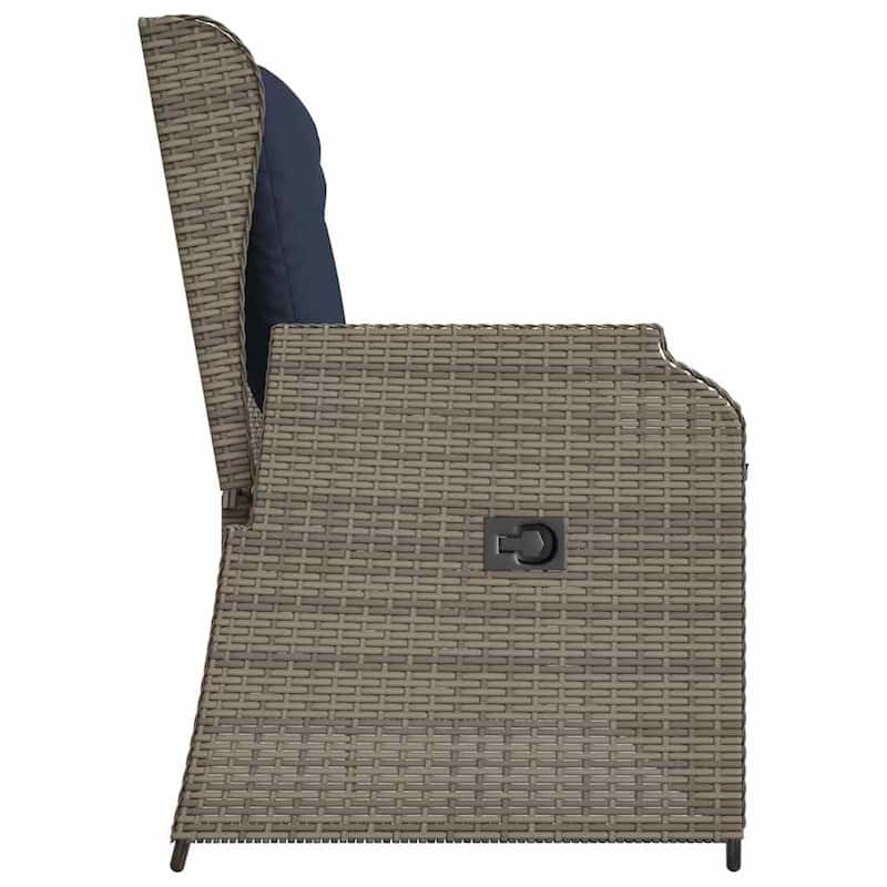 vidaXL Garden Bench with Cushion Brown Poly rattan - 26 x 43 x 37