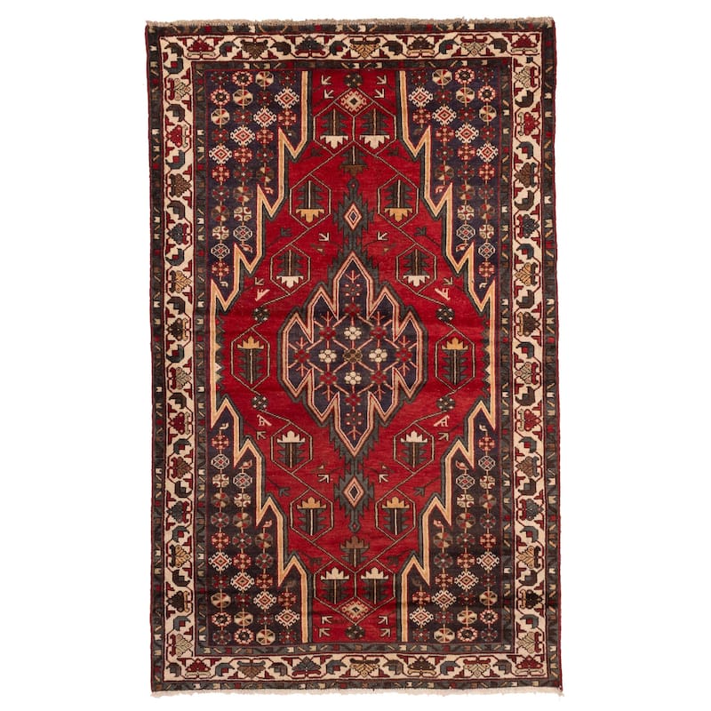 ECARPETGALLERY Hand-knotted Andelz Red Wool Rug - 4'1 x 6'11