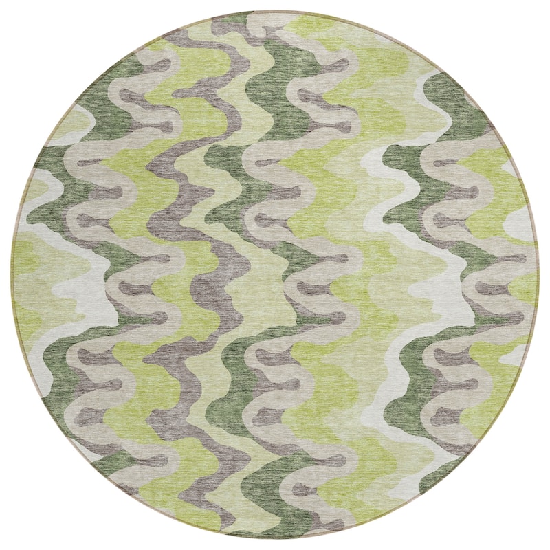 Machine Washable Indoor/ Outdoor Chantille Abstract Ripples Rug