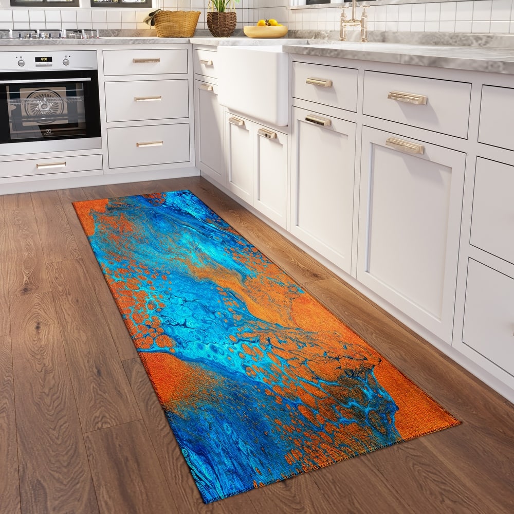 Indoor/ Outdoor Addison Karina Abstract Washable Area Rug