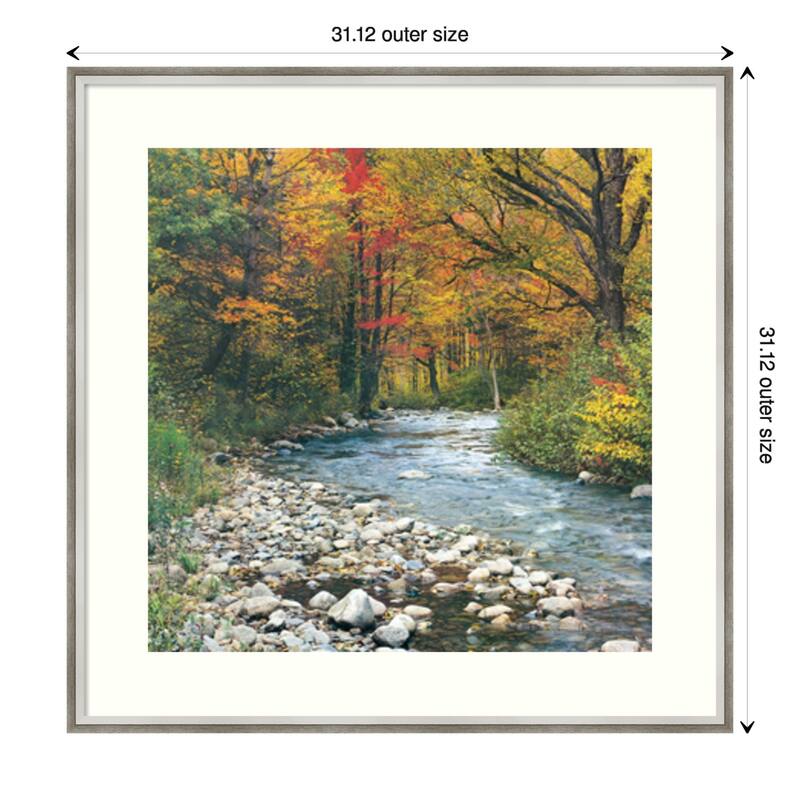 Forest Creek I Framed Art Print - 31 x 31 in - Silver