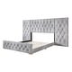 preview thumbnail 3 of 23, CraftPorch 3 Piece Bedroom Nightstands Set Luxurious Velvet Tufted Platform Bed