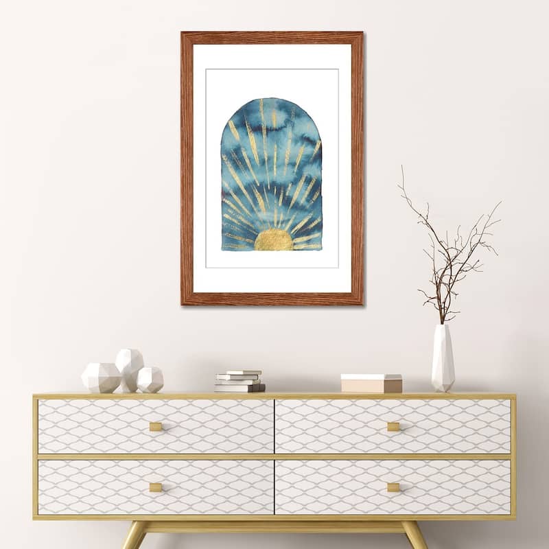 iCanvas "Navy and gold boho sunrise" by Whales Way