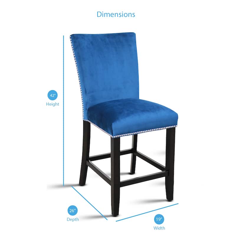 Steve Silver Mhlanga Counter-height Dining Chairs (Set of 2) - Blue Velvet