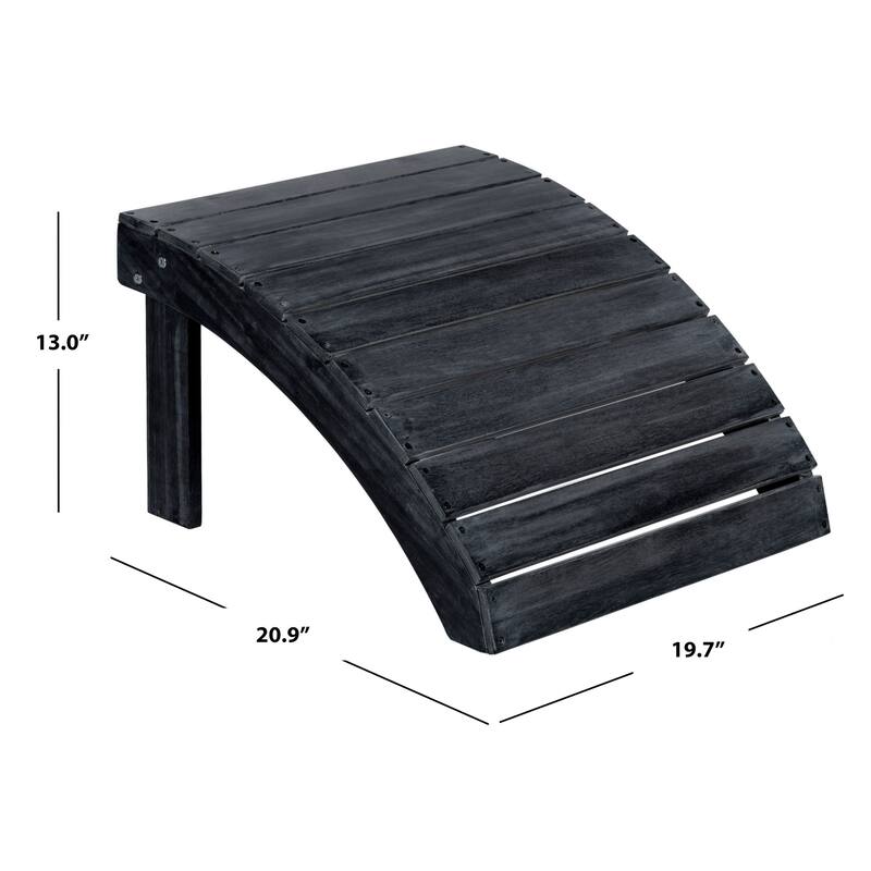 SAFAVIEH Outdoor Sigurasta Acacia Wood Adirondack Ottoman - 20Wx21Dx13H