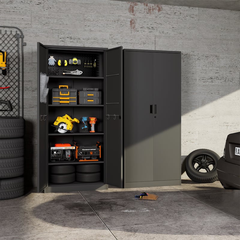 70" Modern Metal Storage Cabinet, Six Layers Storage Locker