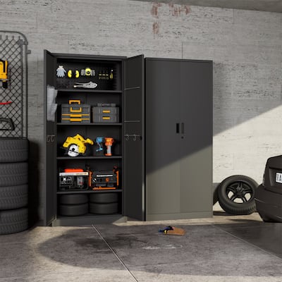 70" Modern Metal Storage Cabinet, Six Layers Storage Locker