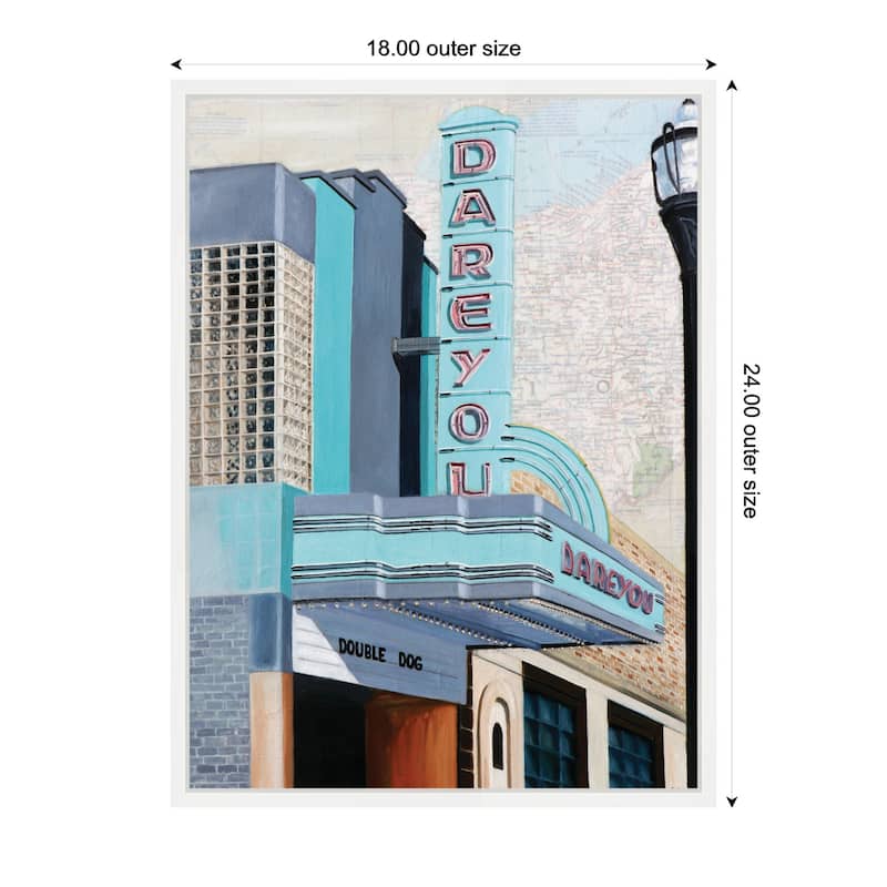 Kate and Laurel Double Dog by Krista V. Allenstein Framed Canvas Wall Art Print