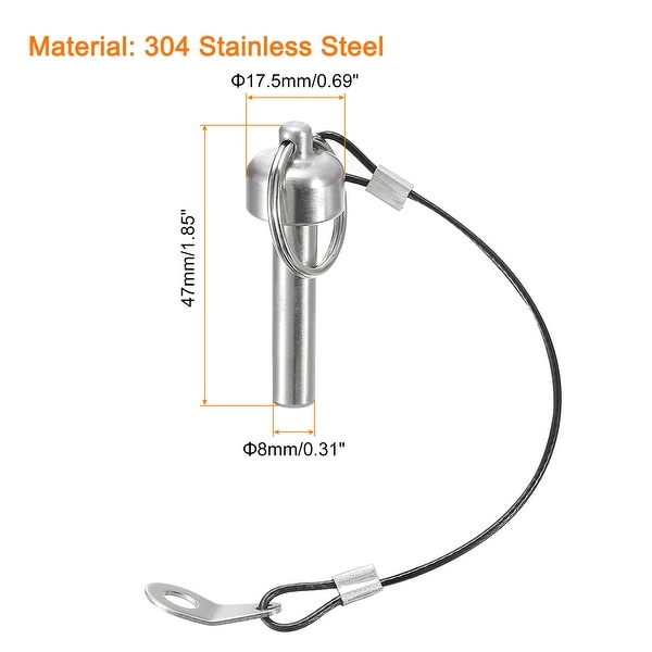 Sourcing Map Ball Locking Pins With Button Handle, 5mm Pin Dia. 10mm