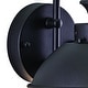 preview thumbnail 6 of 7, VAXCEL Harwich 8 in. H 1-Light Black Coastal Outdoor Wall Sconce, Durable Steel, Clear Seeded Glass Shade, LED Compatible