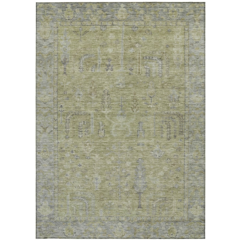 HomeRoots Oriental Traditional Rectangle Outdoor Rug
