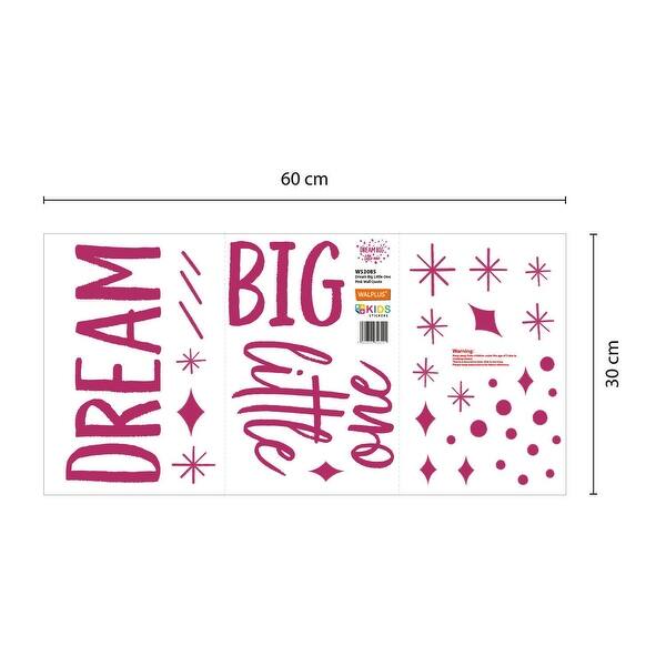 dimension image slide 0 of 2, Walplus Dream Big Little One Pink Quote Kid Wall Sticker Nursery Decor