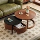 preview thumbnail 3 of 7, 2-Piece Fluted Nesting Coffee Table Set with Hidden Drawer by Harper&Bright Designs