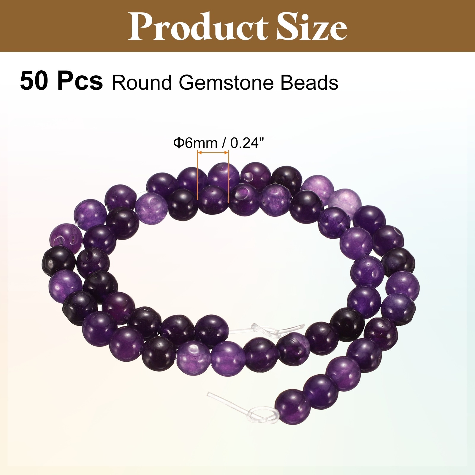 Natural Stone Beads Round Gemstone Stone Loose Beading Real Genuine Smooth Balls Bead for Jewelry Making Necklace Earrings DIY