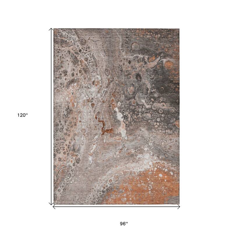 HomeRoots Abstract Contemporary Rectangle Outdoor Rug