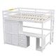 preview thumbnail 15 of 16, Full Size Loft Bed with Wardrobe, Desk, Drawers, and Open Storage Cabinet, Multi-Functional Space-Saving Design, Gray