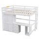 preview thumbnail 6 of 7, Full Size Loft Bed with Wardrobe, Desk, Drawers, and Open Storage Cabinet, Multi-Functional Space-Saving Design, White