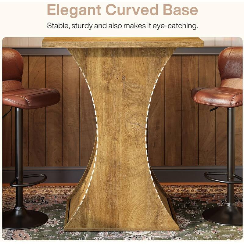39.4" H Square Bar Table, Modern Farmhouse Counter Height Pub Bistro Table - 31.50" L x 31.50" W x 39.37" H
