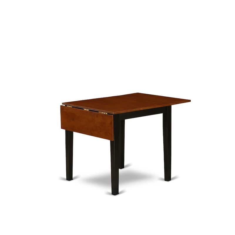 Rectangular Dining Table with Drop Leaves - 30" x 48" - Black Cherry Finish - Kitchen Table - 54