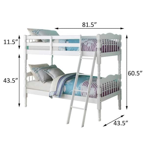 dimension image slide 0 of 3, Colony Twin Over Twin Bunk Bed with Right Facing Ladder