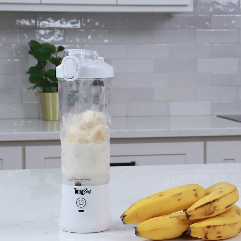 Total Chef Cordless Portable Blender, 20 oz (600 mL) Personal Blender, USB Rechargeable, White - White