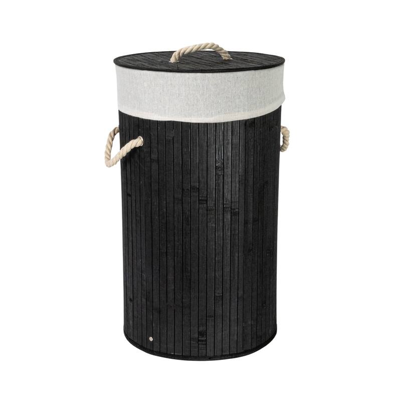 Household Essentials Bamboo Laundry Hamper with Handles and Removable Laundry Bag