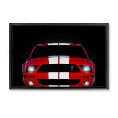 Stupell Iconic Red Sports Car Framed Floater Canvas Wall Art Design By Mark Rogan