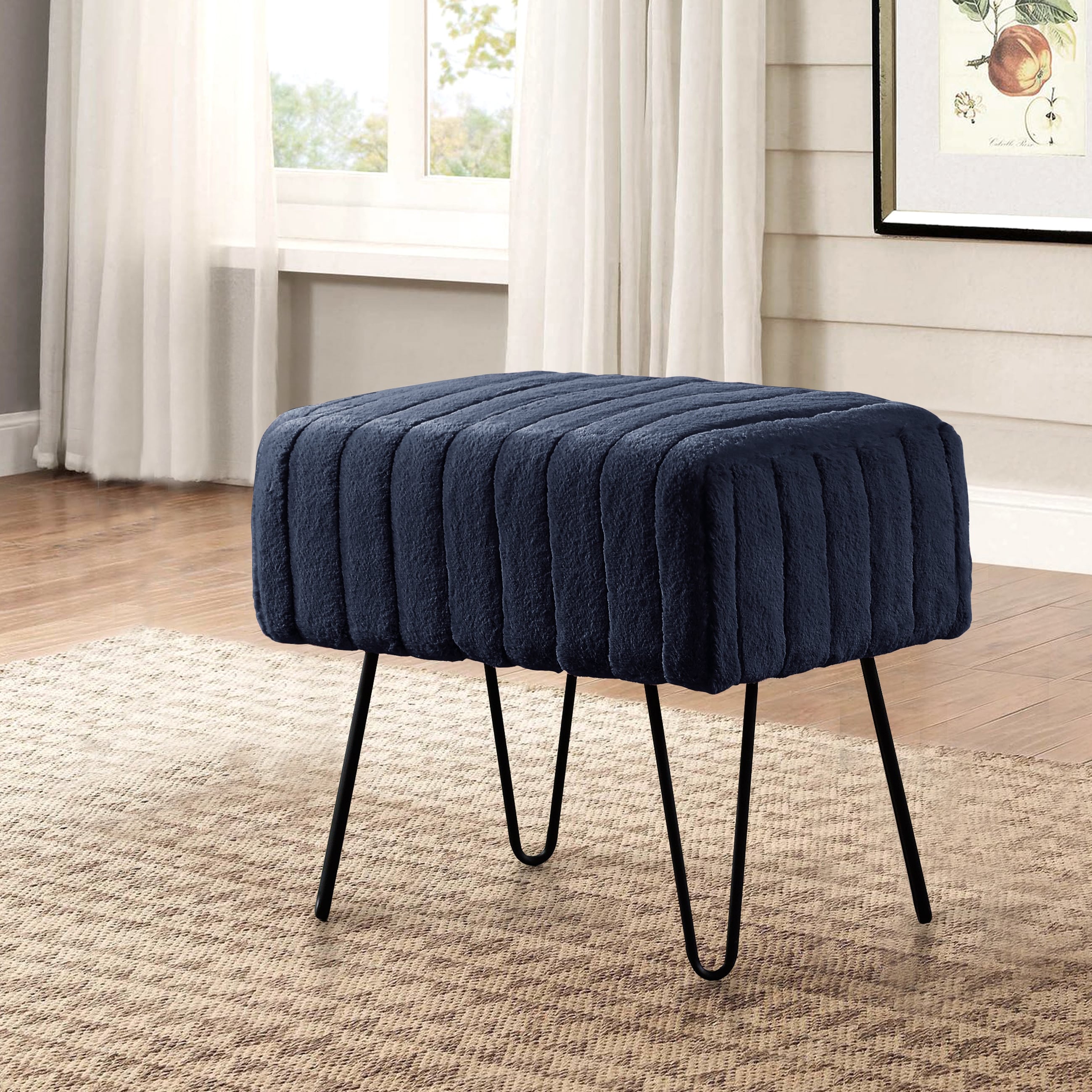 Fur ottoman sale bench