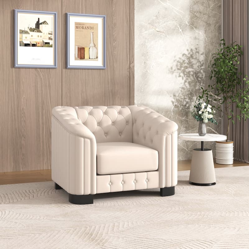 Velvet Sofa Chair with Tufted Back