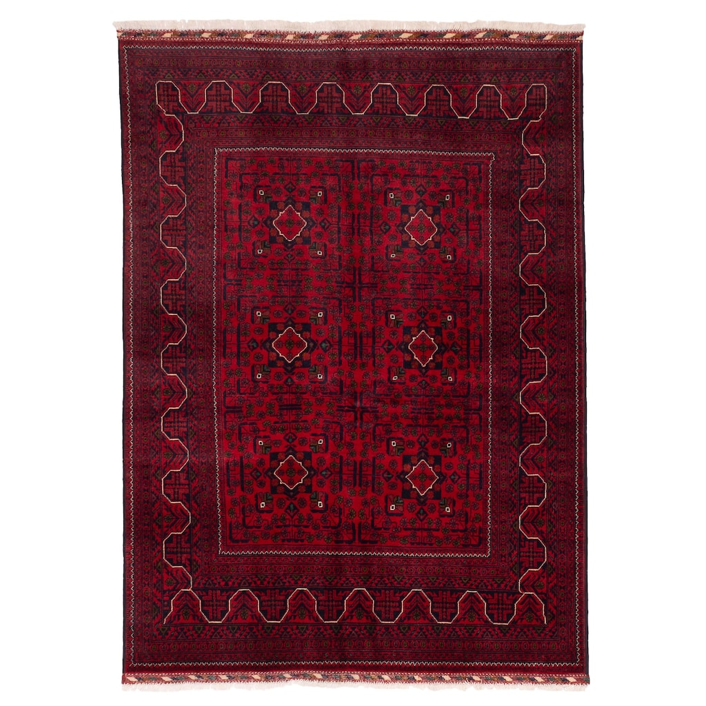 ECARPETGALLERY Hand-knotted Finest Khal Mohammadi Red Wool Rug - 4'11 x 6'9