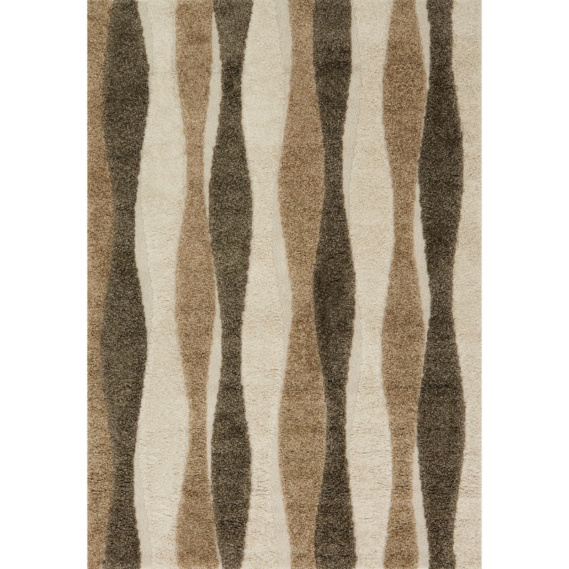 Alexander Home Julian Mid-century Modern Wave Shag Area Rug - 7'7" x 10'6" - Rectangle