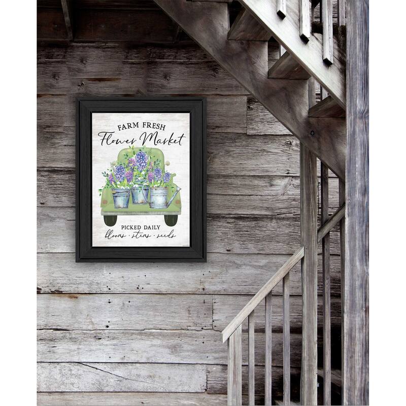 TrendyDecor4U Contemporary "Flower Market - Hyacinths" Framed Print Wall Art