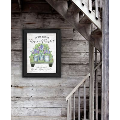TrendyDecor4U Contemporary "Flower Market - Hyacinths" Framed Print Wall Art