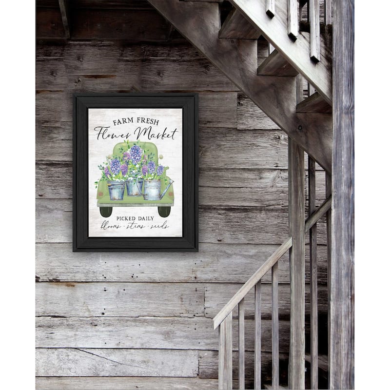TrendyDecor4U Contemporary "Flower Market - Hyacinths" Framed Print Wall Art