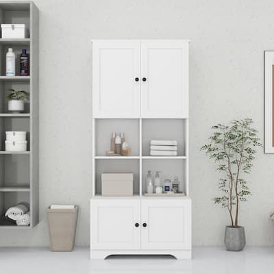 Tall and Wide Bathroom Floor Storage Cabinet