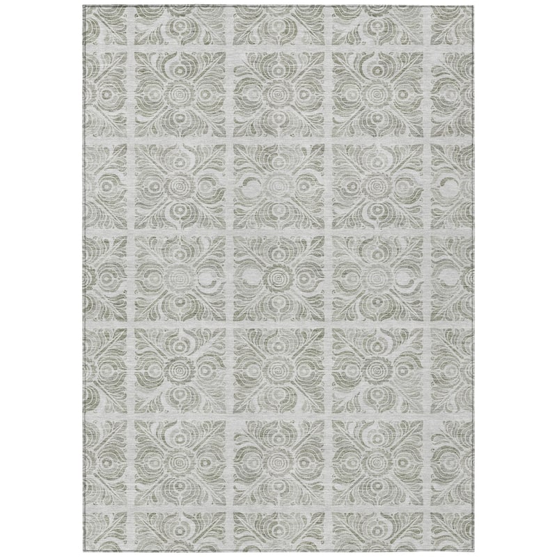 Machine Washable Indoor/ Outdoor Chantille Mosaic Rug
