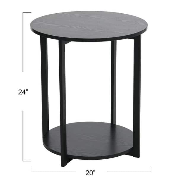dimension image slide 0 of 6, Household Essentials Side End Table with Storage Shelf