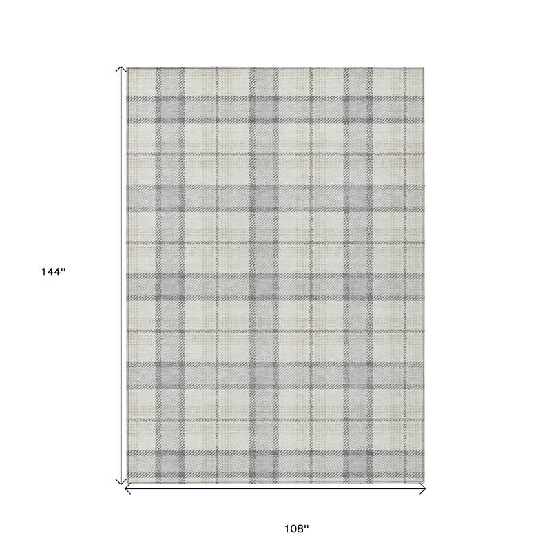 HomeRoots Plaid Transitional Rectangle Outdoor Rug