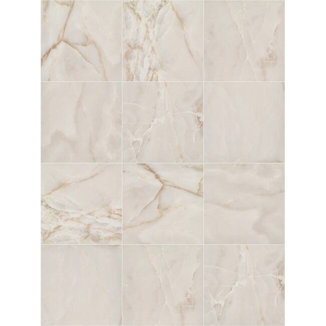 Shaw Gemstone - 24" x 24" Square Tile - Matte Marble Visual - Sold by - Ivory