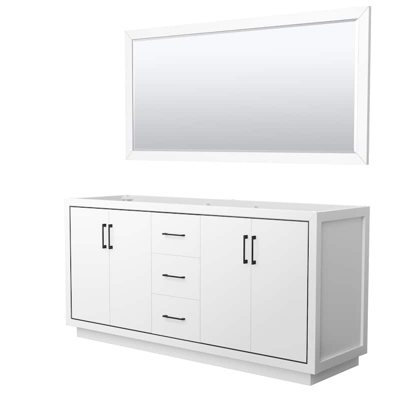 Wyndham Collection WCF1111-72D-CX-M70 Icon 71" Double Free Standing - White / Matte Black Hardware
