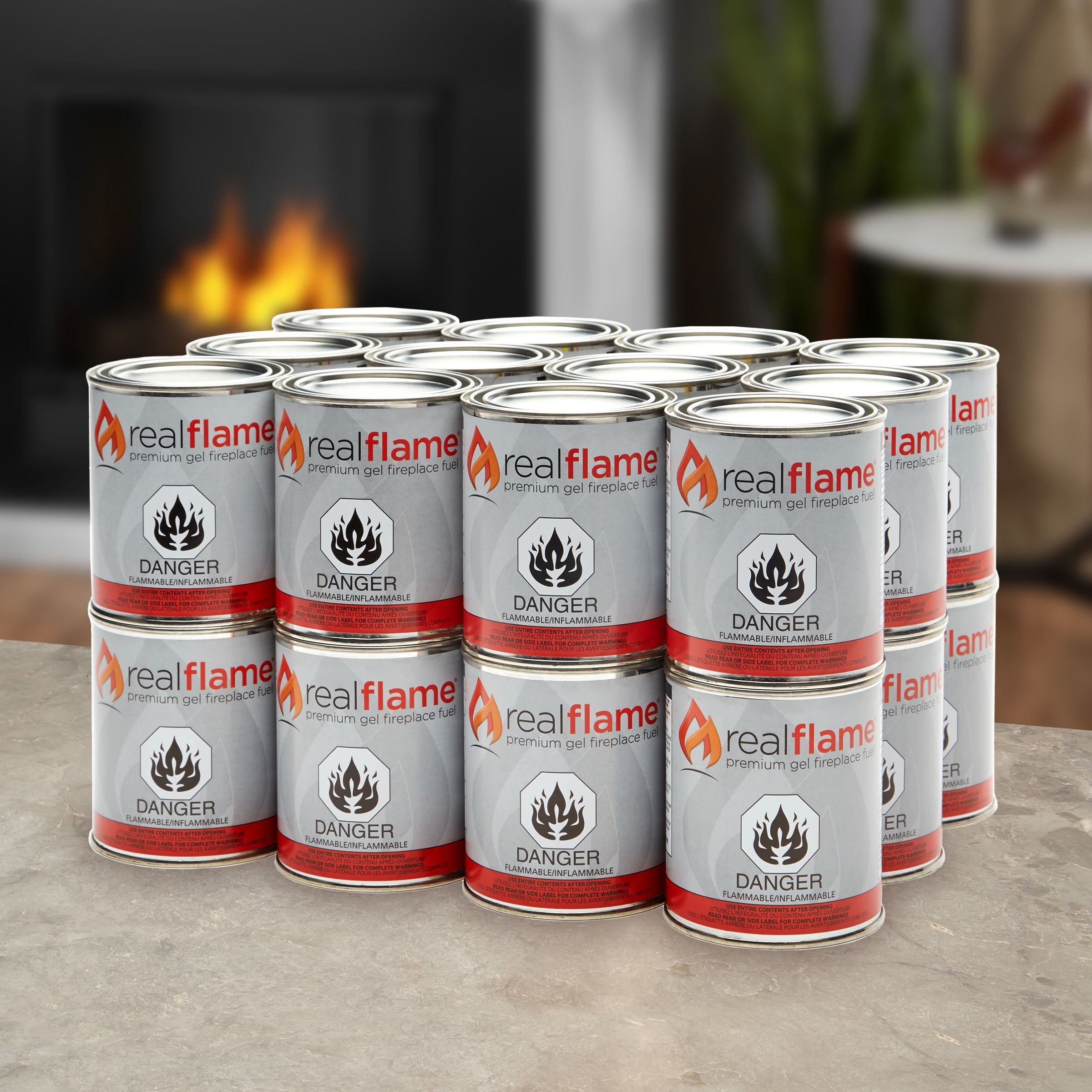Real Flame 13-oz Gel Fuel (Pack of 24) - 3.5 x 3.5 x 4