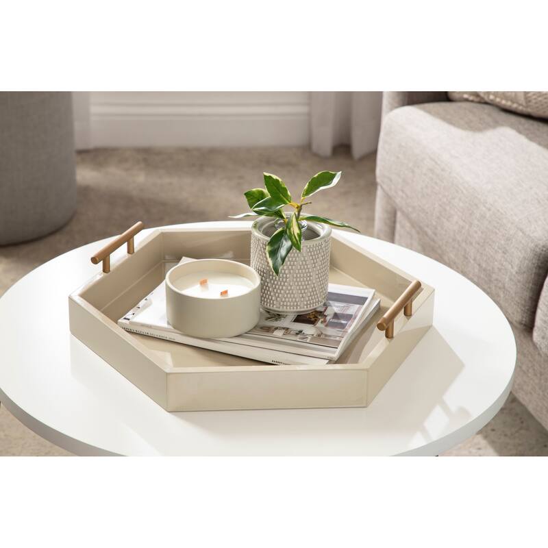 Kate and Laurel Lipton Hexagon Decorative Tray - 18x18