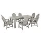 preview thumbnail 7 of 31, HIGHWOOD Hamilton Adirondack 7-Piece Outdoor Dining Height Set Harbor Gray