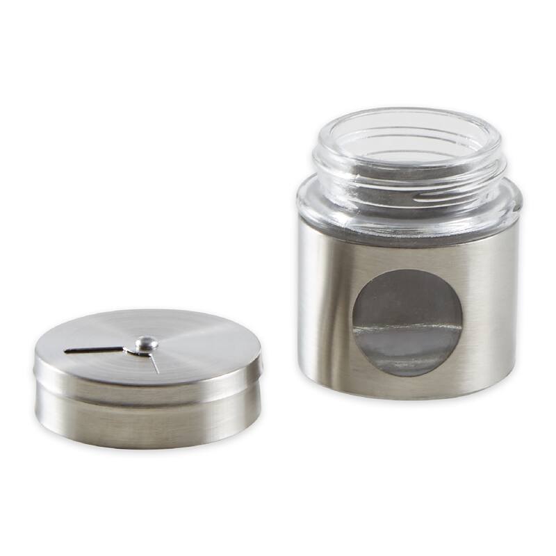 Glass and Steel Spice Shaker Select from Multiple Sizes