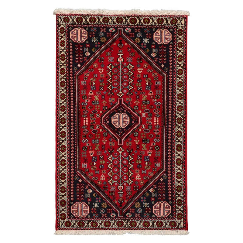 2'9''x4'7'' Hand Knotted Wool Red Abadeh Traditional Rug - 2' 9'' x 4' 7'' - 2' 9'' x 4' 7''