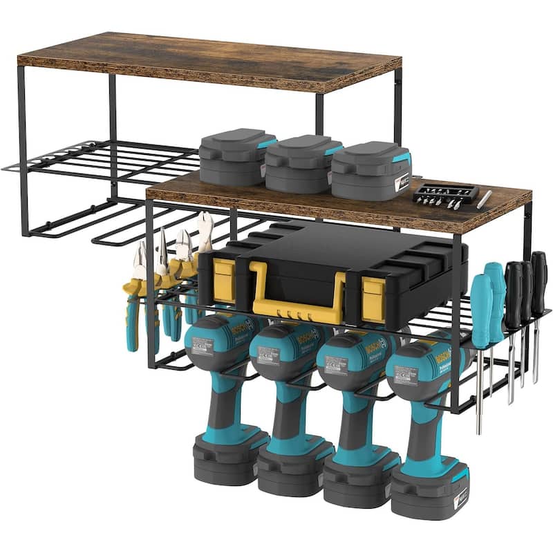 Set of 2 Wall Mounted Power Tool Organizer