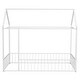 preview thumbnail 3 of 8, White Twin Size Metal House Bed Frame with Fence & Roof