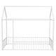 preview thumbnail 3 of 8, White Twin Size Metal House Bed Frame with Fence and Roof for Kids, Teens, Girls, Boys