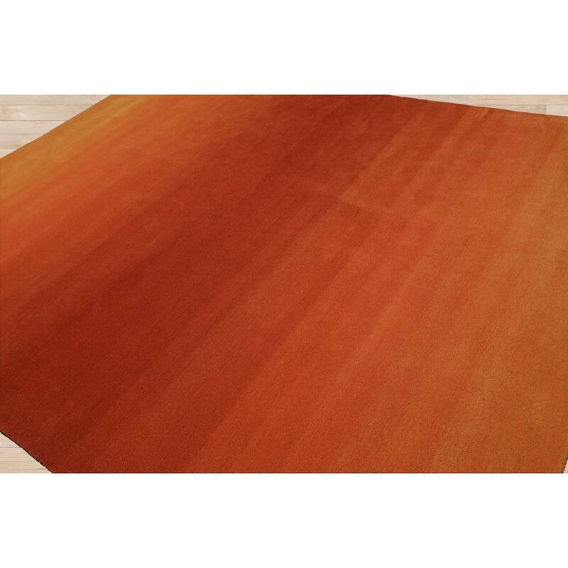 Multi Color Coral Ombre Designer Wool Rug for Modern Interiors